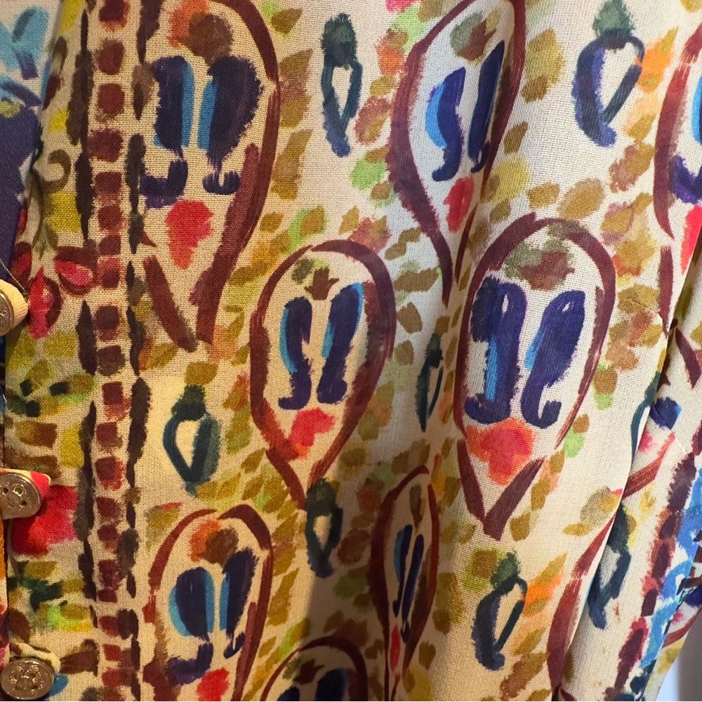 Zara Blue and Orange Wrap Sundress with Bishop Sleeves NWOT - Picture 9 of 10